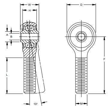 Ms21134 MS21151-10 Rod End Bearings Aerospace Ball Bearing Rod Ends Male ...